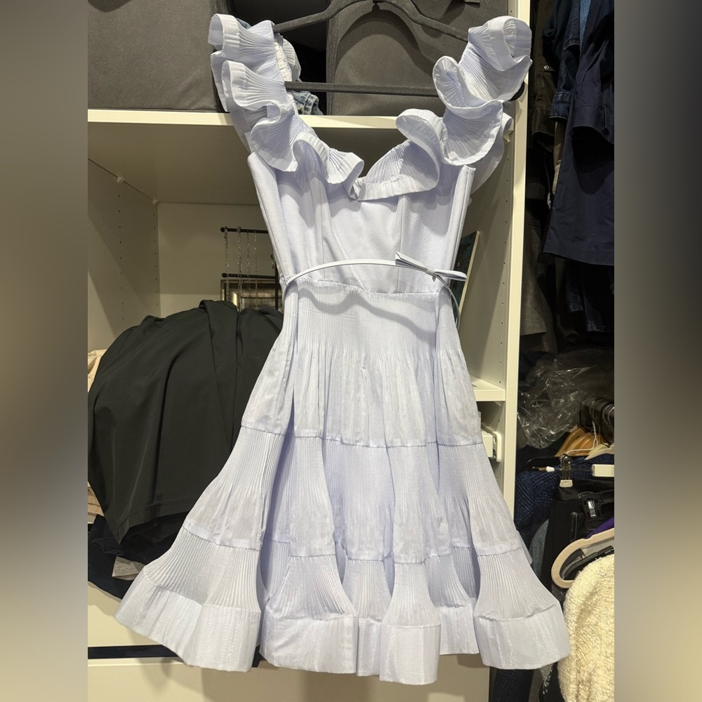Zimmermann White Ruffled Mini Dress - Picture 5 of 10